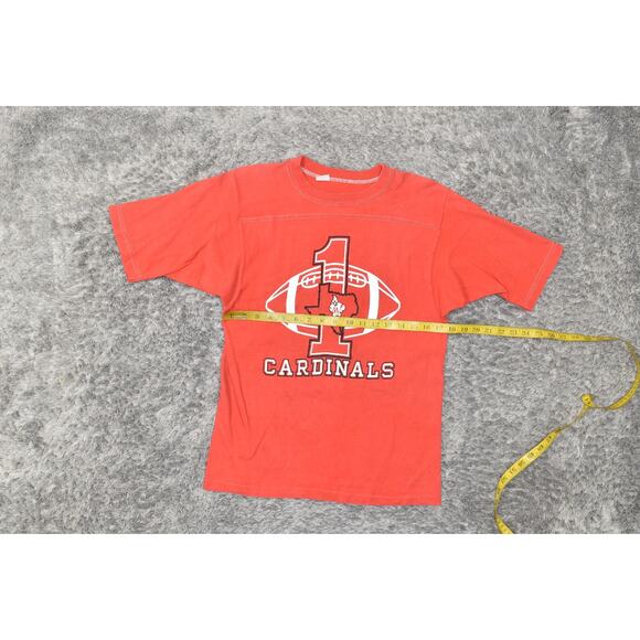 Champion NFL Cardinals #1 Single Stiched VTG Red Cotton T-Shirt Men's M STAIN - Picture 8 of 8